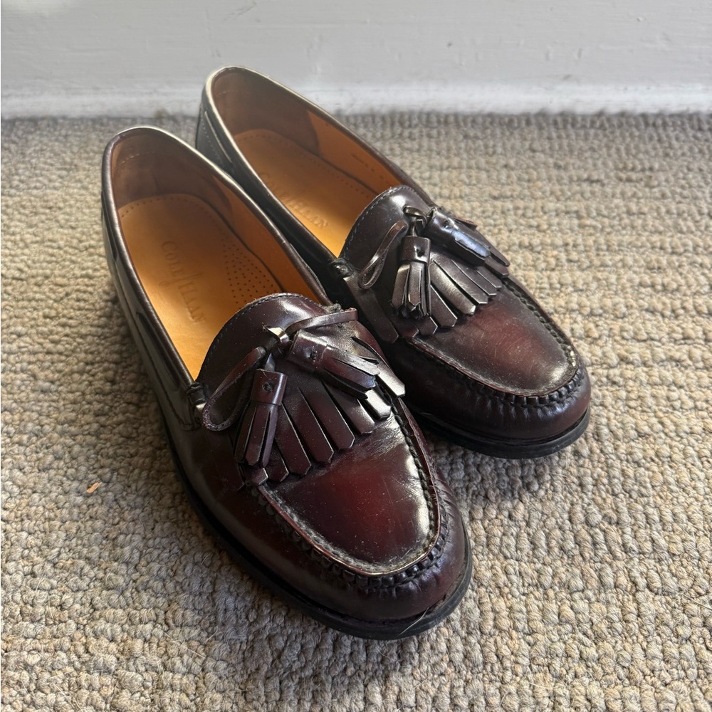 Cole Haan Classic Burgundy Pinch Tassel Loafers